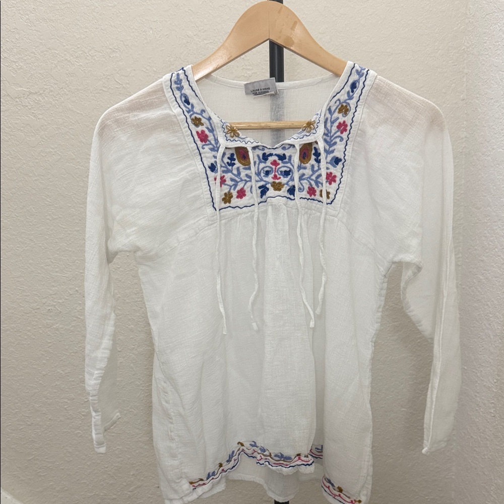 Embroidered White Blouse